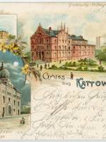 Karta-ppocztowa-do-1901-r.-Katowice-dworzec-kolejowy-łaźnia-synagoga